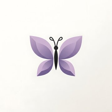 Elegant Purple Butterfly Icon Graphic for Nature and Beauty Branding and Wellness Logos
