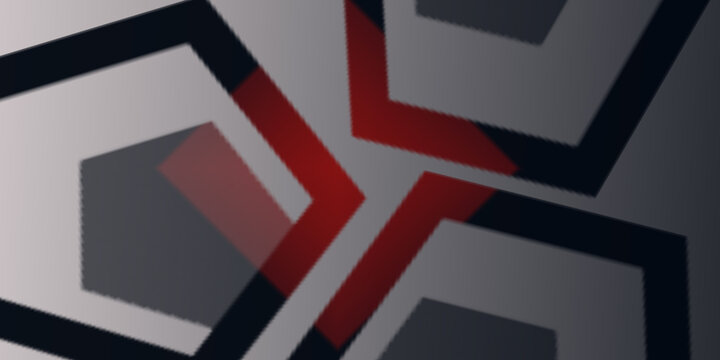 Abstract Dark Grey and Red Geometric Pentagon Shapes Background