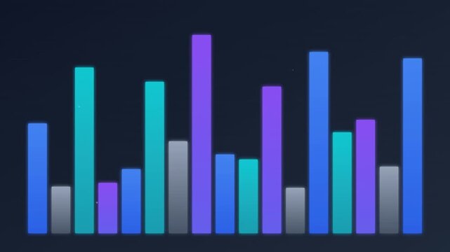 sleek corporate bar chart data visualization overlay