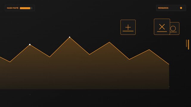 sleek cryptocurrency mining dashboard with hash rate stats