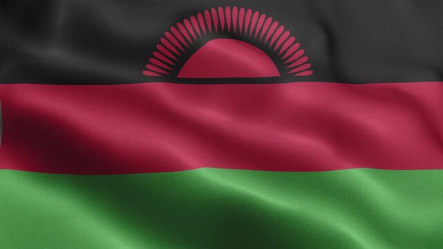 Malawi Flag Waving Animation | Realistic 3D National Flag Loop 4K