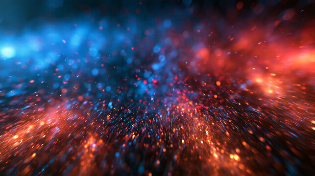 Abstract Dynamic Energy Burst with Glowing Particles