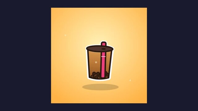 Cute Boba Bubble Tea Animation