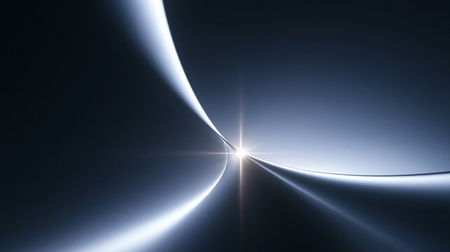Abstract Futuristic Background with Curved Lines and Light Flare