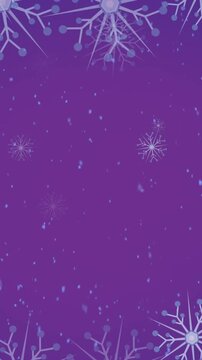 Animation of snow falling over christmas red bell decoration and winter scenery