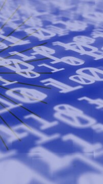 Animation of bulb over hexadecimal code on blue background