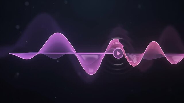 Blue digital sound wave visualization on dark background for audio technology concepts
