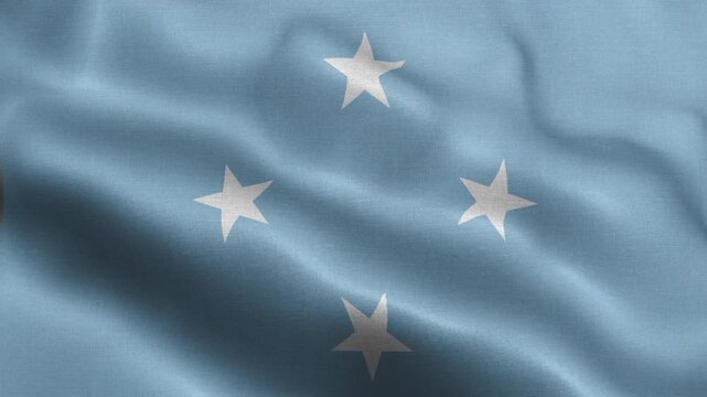 Micronesia Federated States of Flag Waving Animation | Realistic 3D National Flag Loop 4K