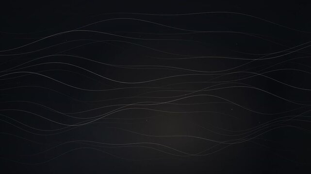 Interwoven Silky Wave Lines on Deep Black Background Luxury Dark Abstract Seamless Looping Backdrop