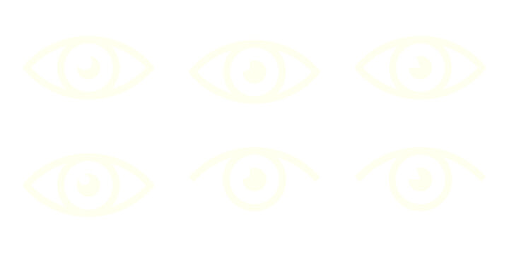 Ivory Flat Eye Icon Set Isolated on Transparent Background PNG Vision Sight Vector Symbols