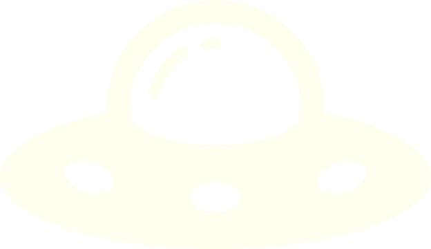 Ivory UFO Flying Saucer Alien Spaceship Icon Isolated on Transparent Background PNG Vector