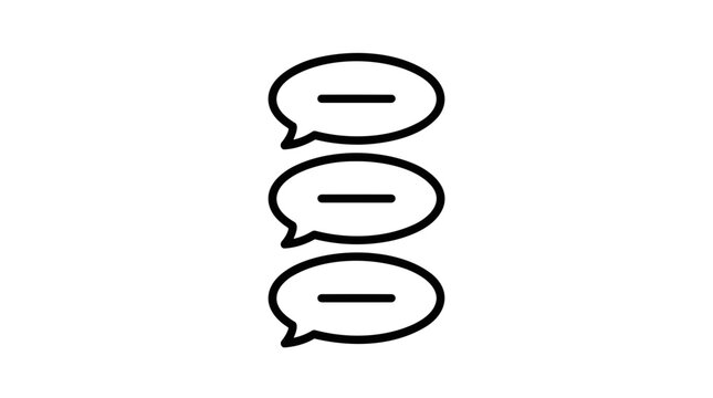 Three stacked speech bubble icon