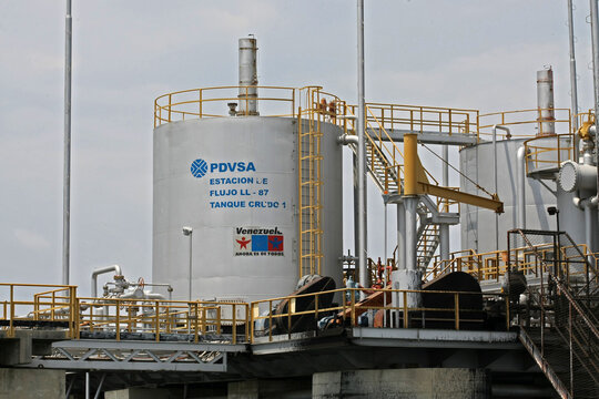Lagunillas, Zulia, Venezuela. March 20, 2026. An oil flow station belonging to the Venezuelan state oil company, PDVSA, is seen on Lake Maracaibo. Photo: Jos&eacute; Bula Urrutia.