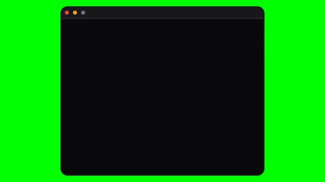 Dark web browser windows on green screen background