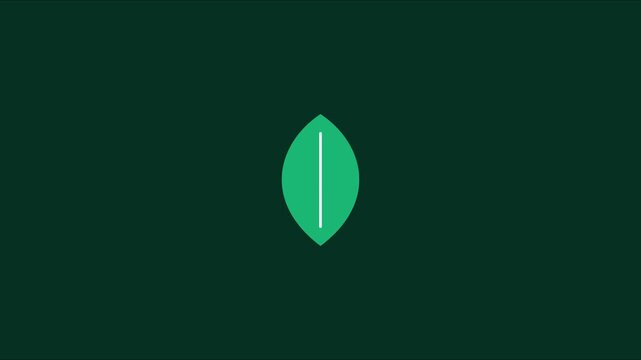 Minimalist green leaf animation on dark 4k background, for eco-friendly branding, and sustainable business concepts