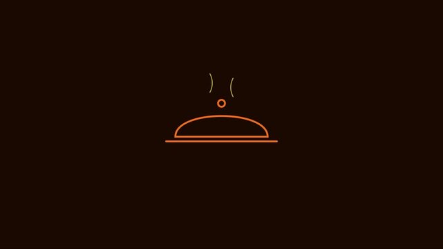 Minimalist hot food serving cloche line animation for restaurant and catering services 4k