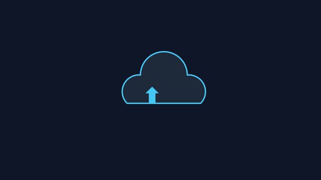 Minimalist cloud download animation with pulsing motion effect 4k motion minimalist digital