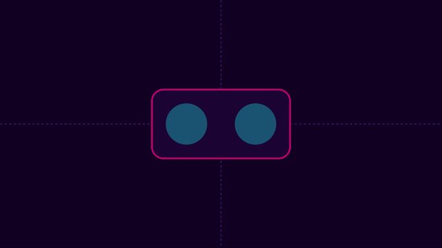 Minimalist abstract motion with moving circles and rounded rectangle frame animation 4k geometric