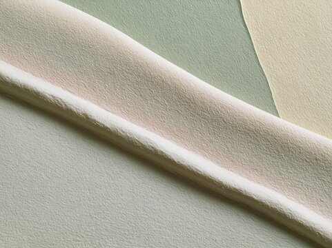 Uncoated ballot paper with a soft fold crease, featuring a tactile grainy texture in blush, sage, and cream for civic layout backgrounds