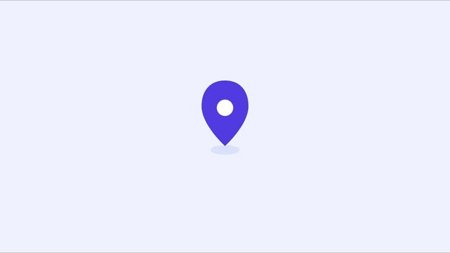 Animated map location pin minimalist gps navigation pointer for digital interface and web animation 4k