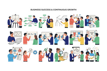 Fototapeta premium Business success and continuous growth team concept