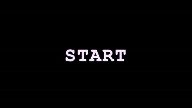 Start word typography with vibrant chromatic aberration glitch effects in this digital motion graphic footage element designed for modern video intros and creative visual media projects