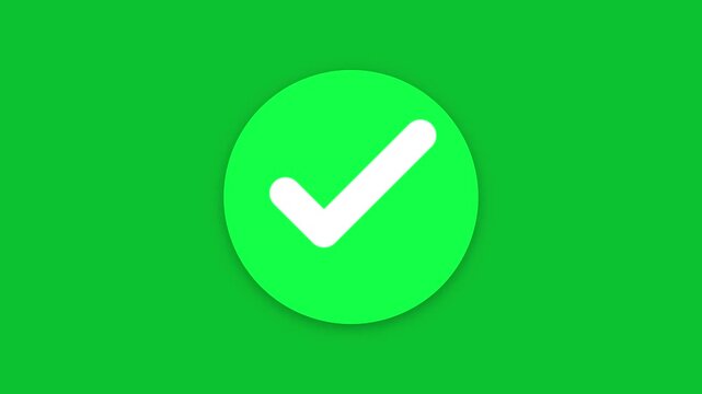 Green animated checkmark symbol emerging within a circle appearing in this smooth motion graphic video element featuring clean minimalist design elements for modern digital interface projects