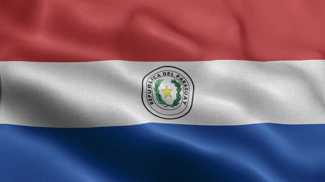 Paraguay Flag Waving Animation | Realistic 3D National Flag Loop 4K