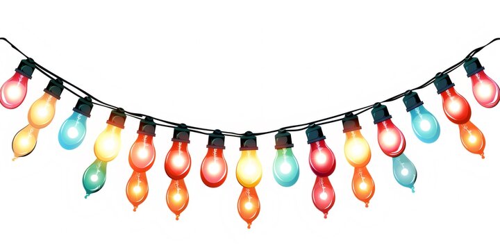 Colorful string lights illuminating festive celebration background