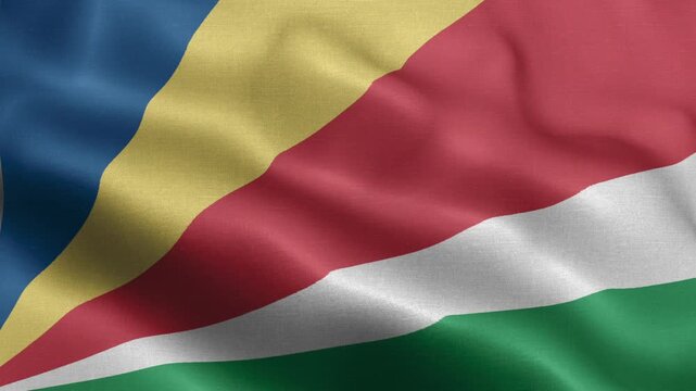 Seychelles Flag Waving Animation | Realistic 3D National Flag Loop 4K
