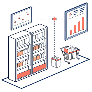 Retail store stock management with analytics and shopping cart data analytics inventory syste