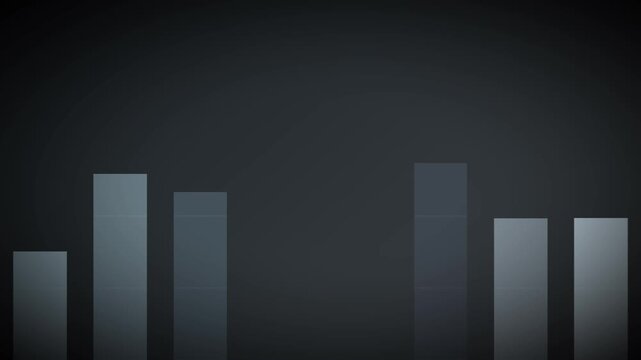 Minimalist Bar Race Chart with Shifting Columns on Dark Background