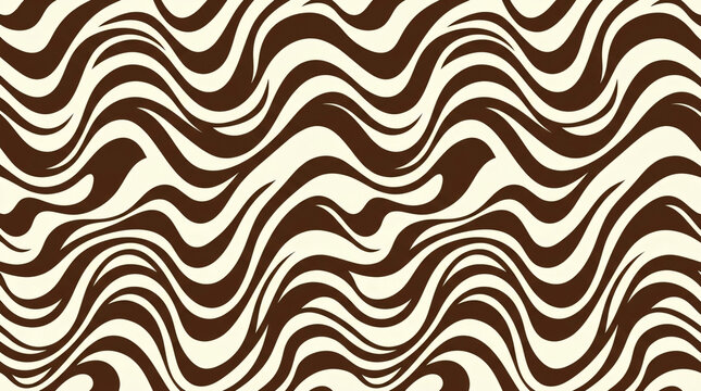 Abstract Brown Wave Pattern Retro Seamless Background