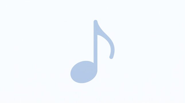 A single light blue eighth note symbol on a plain white background