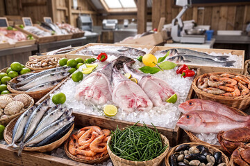 Obraz premium Étal de poissonnier