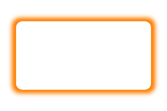 Orange glowing frame neon border rounded rectangle banner template isolated on white background flat vector illustration
