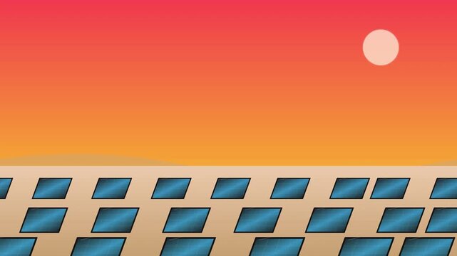 solar array pan desert sand orange vector