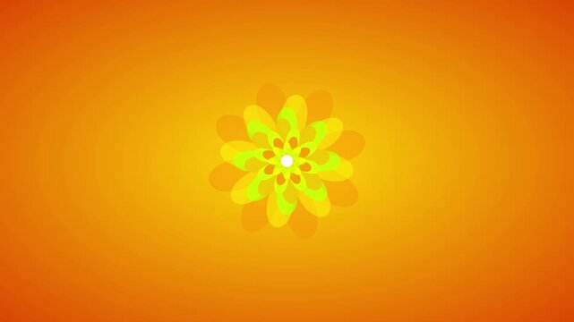 sunny yellow citrus rotating flower tunnel animation