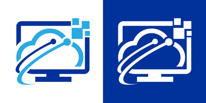 Computer Technology Logo Icon design vector logo of a system integration company