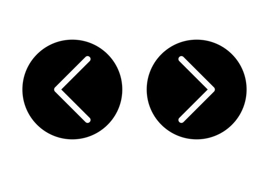Black circular arrow icons for navigation with left and right direction signs