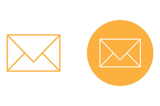 Orange envelope mail icons for email communication and digital messaging interface design