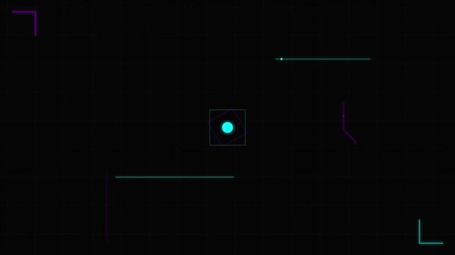 vibrant cyber tech neon grid animation on black
