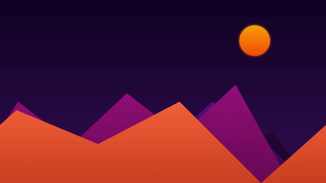 vibrant geometric mountain peak parallax vector animation