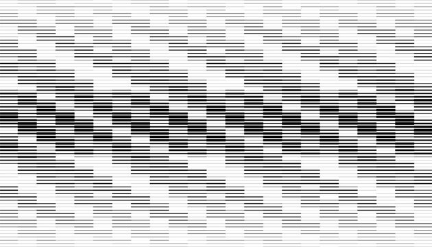Black and white abstract pixel pattern with horizontal lines halftone. For modern background and jersey design. Easy to edit with universal design software. Eps10
