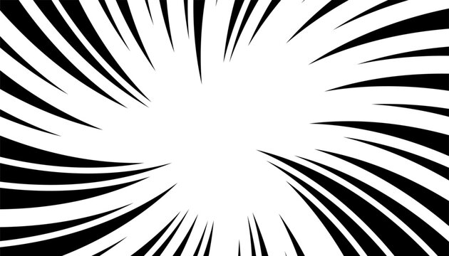 Black and white abstract dynamics pattern with negative space at center. For sporty background and jersey design. Vector format illustration. Eps10