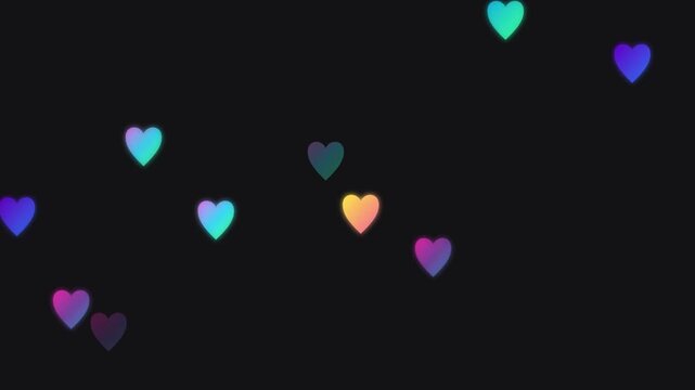 vibrant rainbow gradient minimalist rising heart vector loop