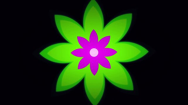 vibrant rainbow psychedelic rotating flower tunnel graphic