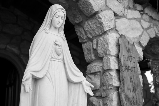 A statue of the Queen of Peace in a religious community in Medjugorje, Bosnia and Herzegovina.
