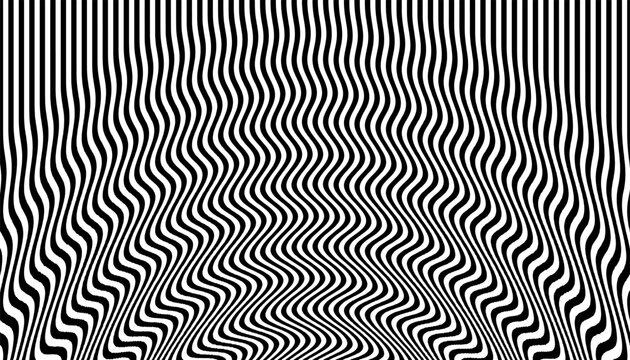 Black and white smooth transition pattern with wavy motion effect for sporty and modern background element. Vector format illustration. Eps10