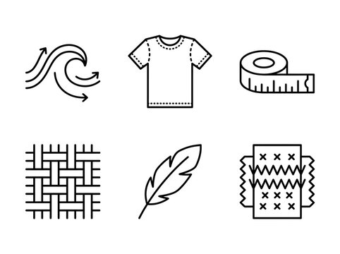 Sewing And Textile Industry Flat Icons Set With White Background